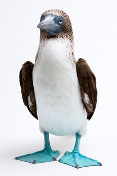 Blue-footed Booby Bird on White Background