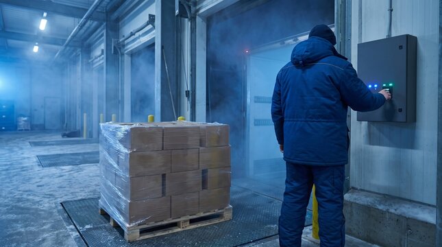 Final pallet verification at cold chain dispatch dock