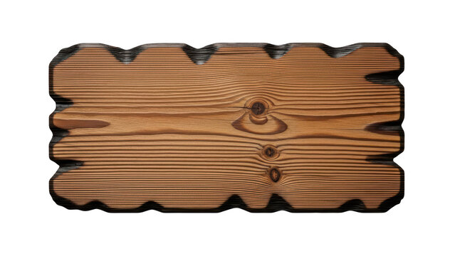 Empty rectangular wooden sign board with a natural rustic texture and grain pattern