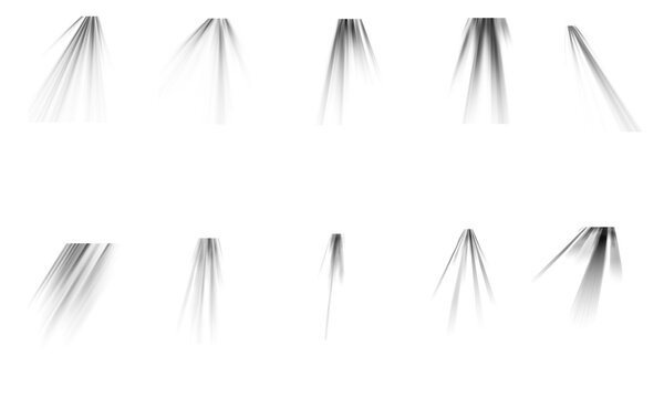 Six Blurred Vertical Brush Streaks for Abstract Motion and Creative Design Effects