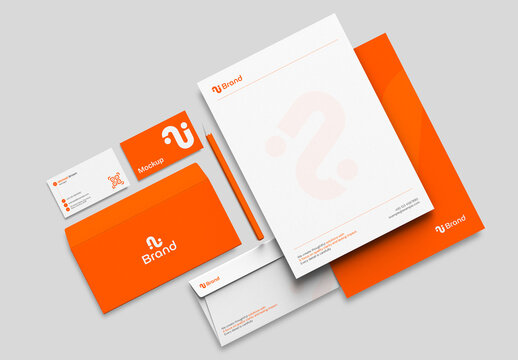 Orange Brand Stationery Mockup