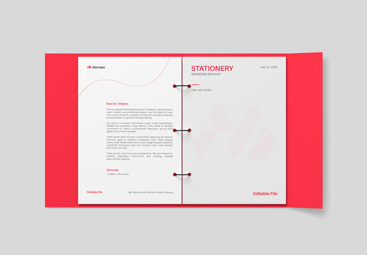 Letterhead Stationery Binder Mockup