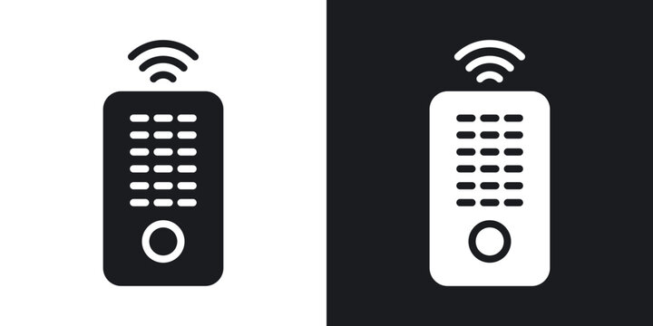 Remote icon flat outline in black