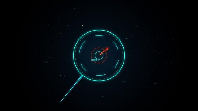 Futuristic digital radial interface elements with interfaces radial on transparent background