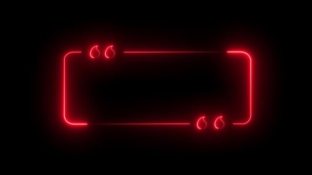 New message icon .Glowing neon line message icon animation on black background . quotation mark ,neon message box icon animation video notice receive massage animated sign symbol .