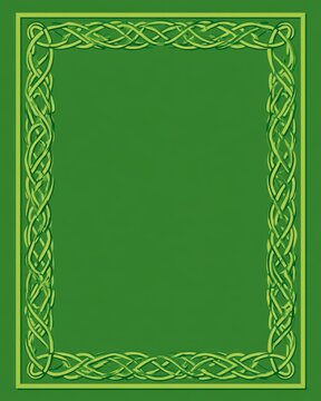 Green Celtic Knotwork Frame Design