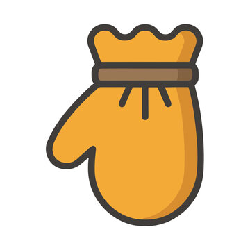 Orange drawstring bag icon