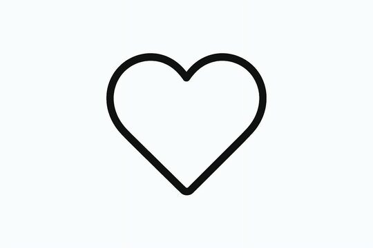 Heart love favorite outline line icon illustration