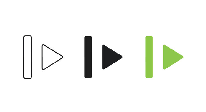 Video play forward button icon set