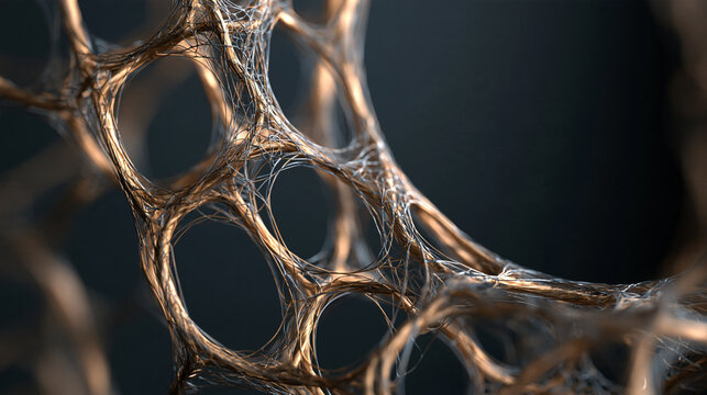 Abstract Microscopic Organic Network and Biological Scaffold Structure