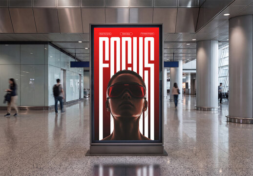 Airport Light Box Mockup