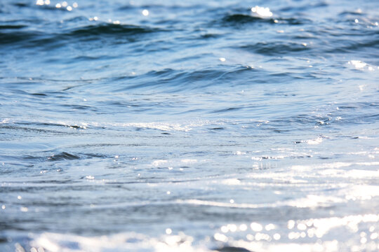 Close up of waves in the morning at the island