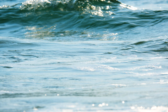 Close up of waves in the morning at the island