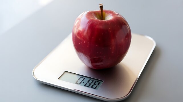 apple on digital scale kilogram 