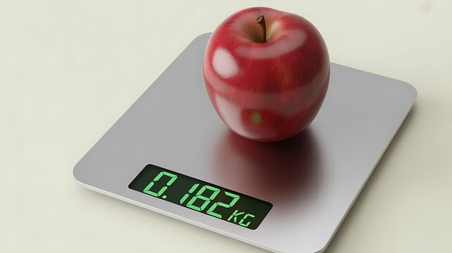 apple on digital scale kilogram 