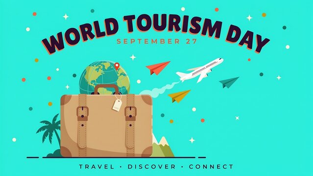 World tourism day pixel art illustration