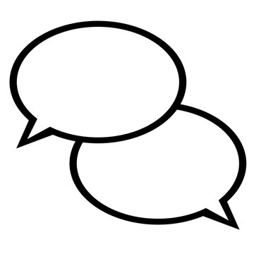 重なった2つの楕円形の吹き出し シンプルな会話アイコン