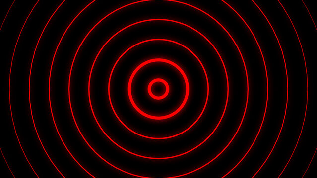 Red Neon Concentric Circles on Black Background photo (0;00;01;14
