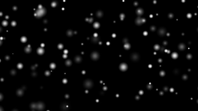 Abstract Bokeh Effect with White Spheres on Black Background photo (0;00;07;14