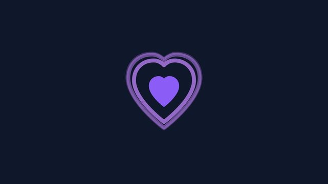Minimalist Purple Heart Icon on Dark Background
