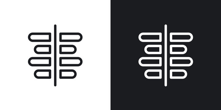 Align center icon flat outline in black