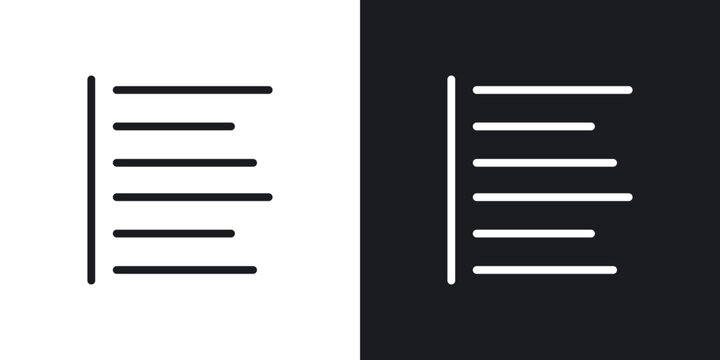 Align left icon flat outline in black