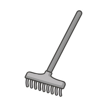Hand rake isolated on transparent background