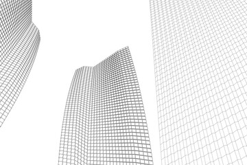 Obraz premium Abstract architectural building 3d rendering
