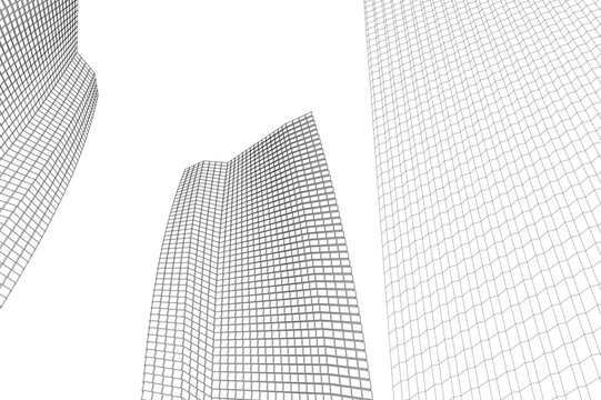 Abstract architectural building 3d rendering
