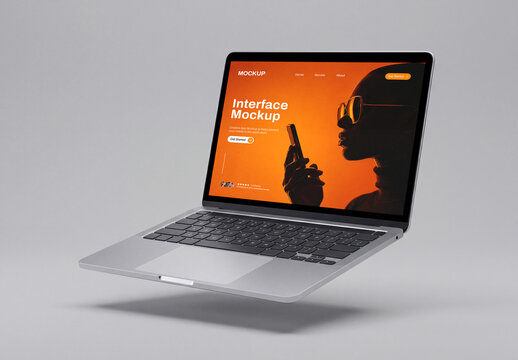 Laptop Website Interface Screen Mockup