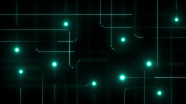 Digital Dot Line Particle motion graphics Data Background &ndash; Innovative Technology data transmission particle dot line connection. Animation of 4k video.
