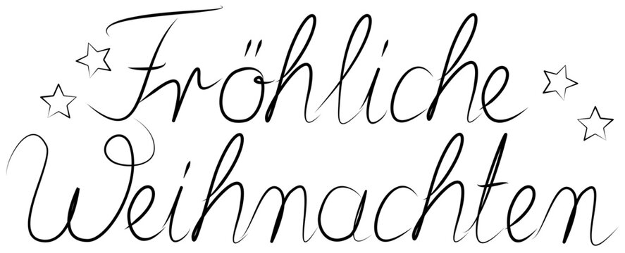 Fr&ouml;hliche Weihnachten German Christmas lettering calligraphy vector design