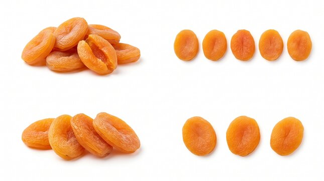 Dried orange apricots isolated on a clean surface