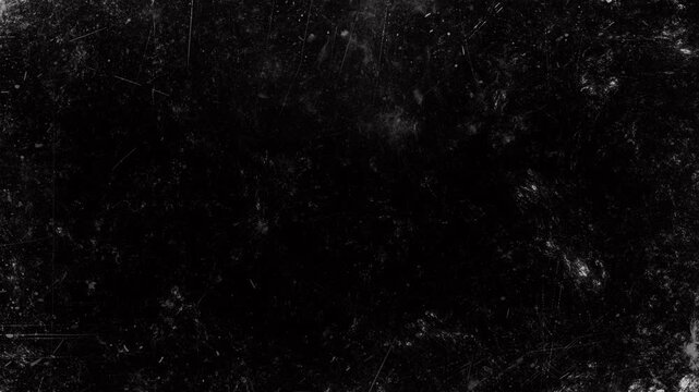 Stop Motion vintage black film grain texture with dust and scratches, stop motion animation in 4k, wrinkled surface and seamless looping. Distress looper grunge texture video effect.