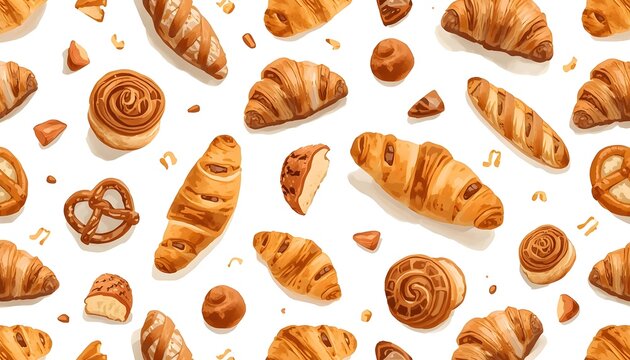 seamless pattern with bread