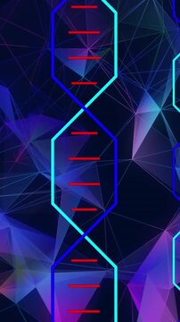 Animation of moving shapes on black background