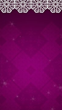 Animation of falling snowflakes on purple background