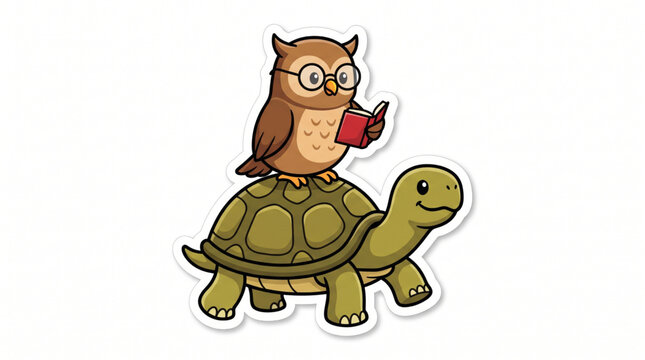 Owl on a turtle
