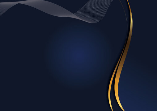 elegant premium corporate background, navy blue Gold curve vector Design