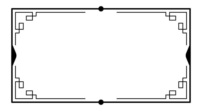 Classic Chinese Patterned Rectangle Border Frame