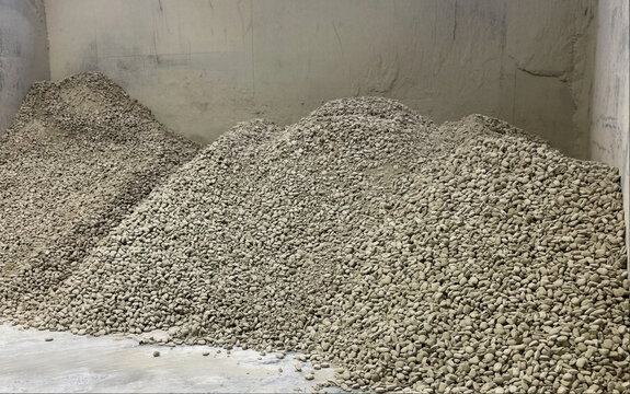 Pile of Crushed Stone Aggregate at Construction Site