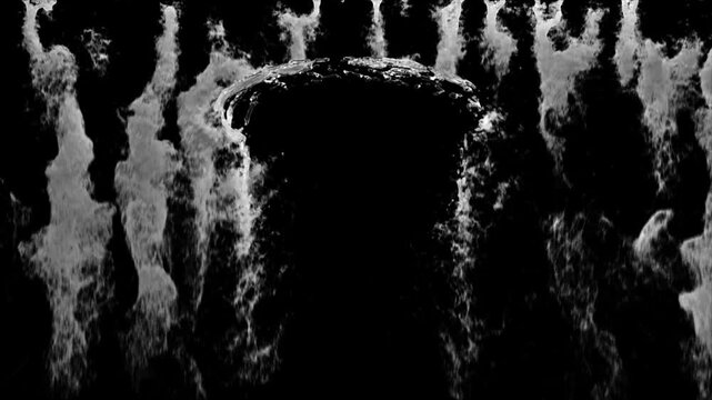 a gate of foamanimation or a waterfall liquid animation.