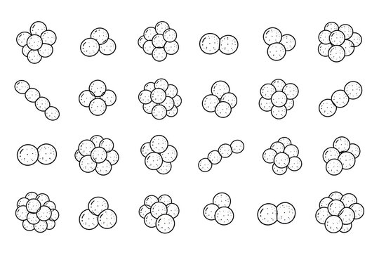 Staphylococcus aureus icon set on a white background