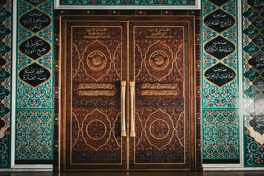 Interior details in Masjid Al-Badr, floating mosque at Pangkor island, Perak, Malaysia