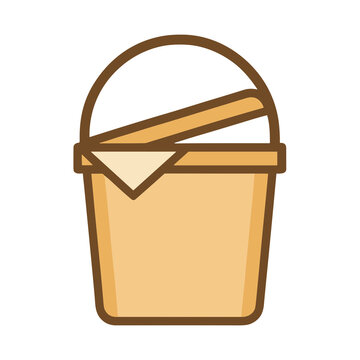 Illustration of a picnic basket with a handle