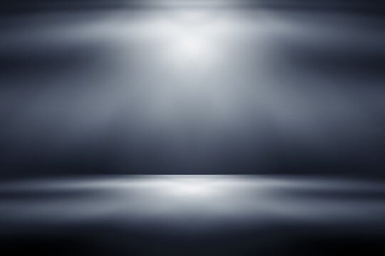 perspective floor backdrop black room studio with gray gradient spotlight backdrop background for display your product or artwork 