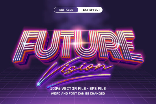 Future Vision Retro 80s Editable Text Effect