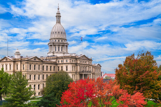 Lansing, Michigan, USA at the Michigan State Capitol