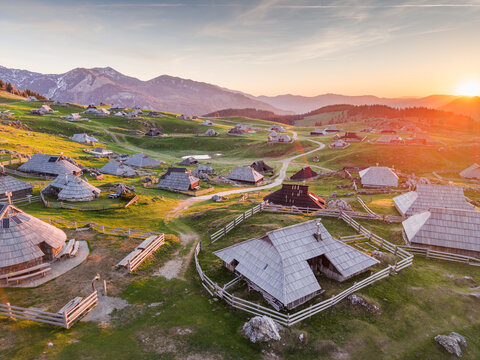 Velika Planina, Slovenia on a plateau in the Kamnik Alps