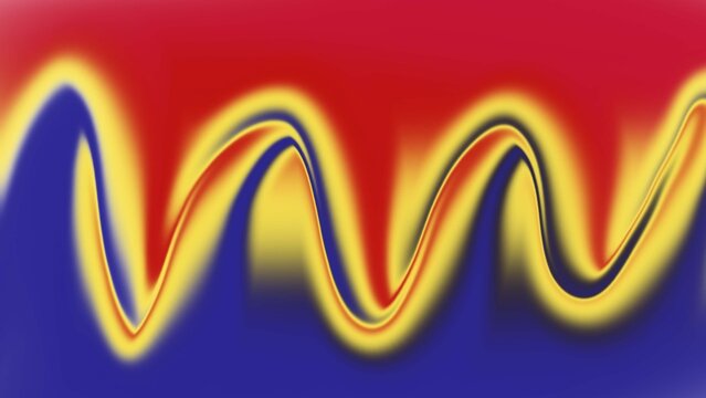 Abstract Wave Pattern Red Yellow Blue Fluid Motion Sinusoidal Gradient Artistic Depth Dynamic Energy Flow Background Illustration